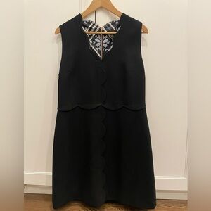 Ted Baker London Scallop neck sleeveless little black dress.